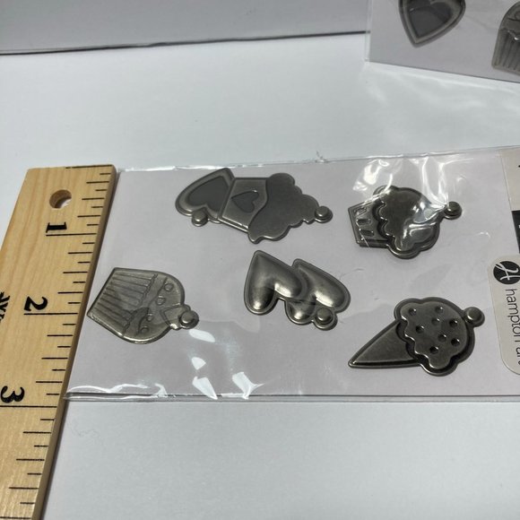 Metal Charms Paper Crafts Card Making Scrapbook Heart Cupcake Ice Cream Cone - Picture 9 of 12